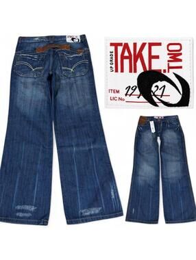 Vintage Style Take Two Upgraded unique detailing denim jeans